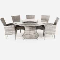 Conjunto de exterior. Mesa redonda 150 y ocho sillones Are 2