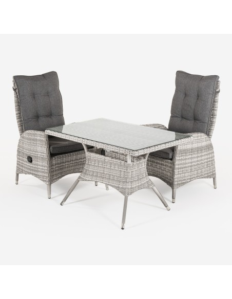 Conjunto de jardim. Tabela 120 cm e 2 poltronas reclinaveis sao