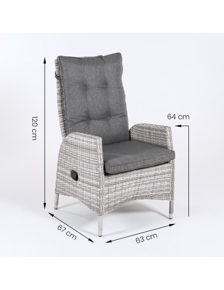 Conjunto de jardim. Tabela 120 cm e 2 poltronas reclinaveis sao