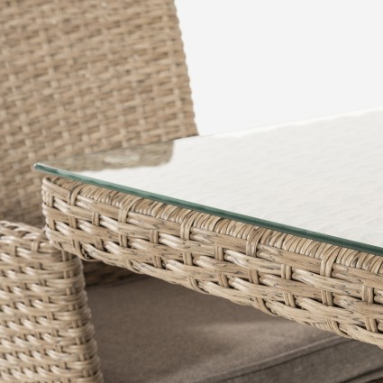 Ensembles de jardin. Table 70 cm et 2 fauteuils Vasteras empilables