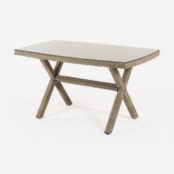 Table d'exterieur Vasteras 140 rotin synthetique