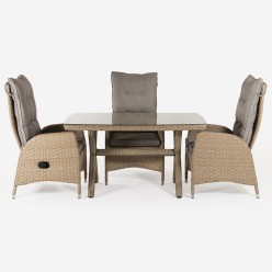 Ensembles de jardin. Table 140 et 4 fauteuils relax Vasteras 2