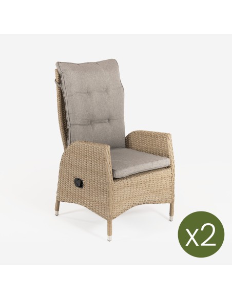 Sillon de terraza reclinable Vasteras - Pack 2 unidades