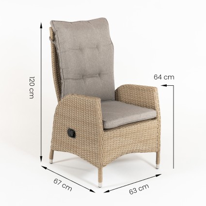 Fauteuil de terrasse inclinable Vasteras - Pack 2 unites