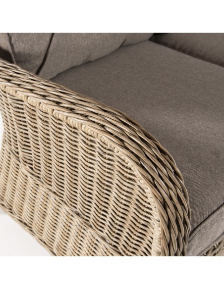 Sofa ao ar livre 3 assentos redondos de fibra Vasteras Sofa ao ar livre 3 assentos redondos de fibra Vasteras