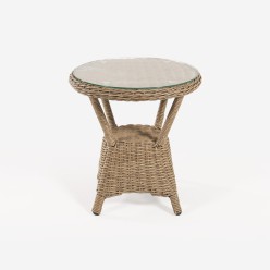 Table d'appoint rotin synthetique rond Vasteras 50 2