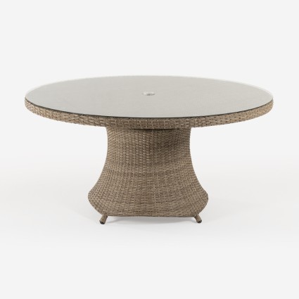 Mesa de jardin redonda 150 cm con bandeja giratoria Vasteras