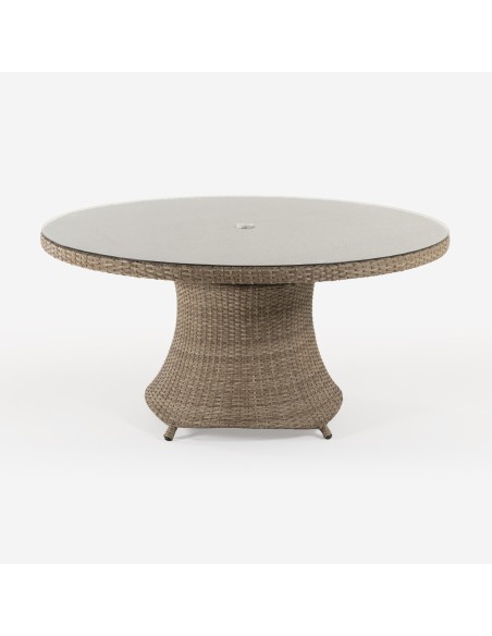 Mesa de jardin redonda 150 cm con bandeja giratoria Vasteras