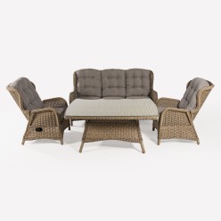 Ensemble de canapes de jardin. Table avec 2 relax et 1 canape Vasteras 3 places 2