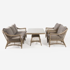 Ensemble de canapes ronds ouverts en fibre Vasteras avec table basse 2