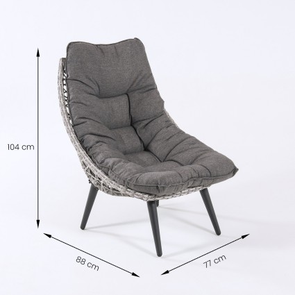 Conjunto para exterior de sillones Are y mesa irregular