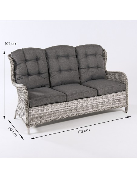 Conjunto de sofas ao ar livre. Tabela, 2 assentos reclinaveis e sofa 3 sao