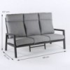 Conjunto de sofá 3 lugares + poltronas reclináveis + mesa de antracite