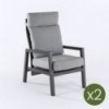 Sillones reclinables tipo relax Antracita - Pack 2 unidades