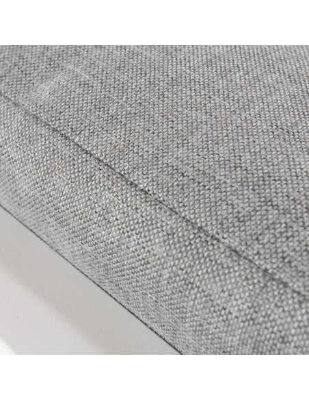 Pack de 2 banquinhos de jardim aluminio branco reforcado e almofada cinza