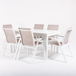 Table extensible de salon de  jardin 152 - 210 Laver et 6 fauteuils inclinables. 2
