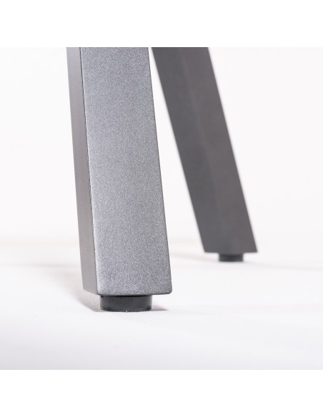 Mesa de jardim redonda de vidro para exterior e 4 poltronas acolchoadas em antracite