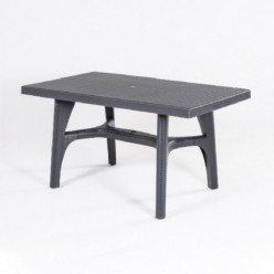 Table en résine 140 cm couleur anthracite pour terrasse