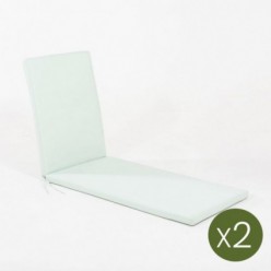 Coussin de chaise longue de jardin standard vert pastel - Pack 2 unités