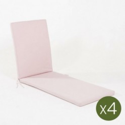 Cojín para tumbona de jardín estándar rosa - Pack 4 unidades