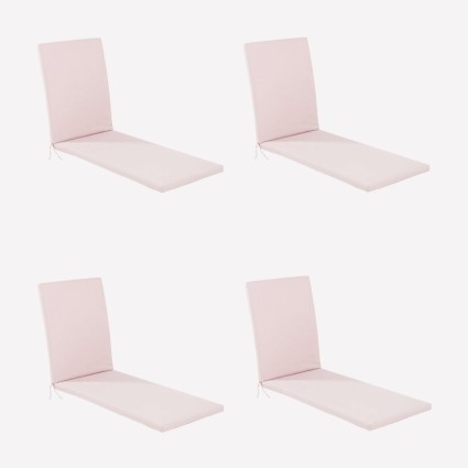 Cojin para tumbona de jardin estandar rosa - Pack 4 unidades