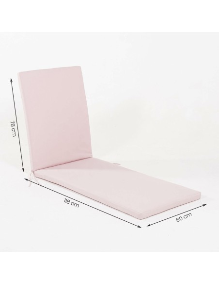 Cojin para tumbona de jardin estandar rosa - Pack 4 unidades