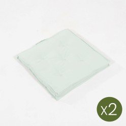 Almofada de assento ao ar livre 42 cm padrão verde pastel - Pack 2 unidades