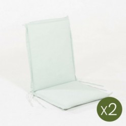 Almofada de posição de cadeira de jardim em teca padrão verde pastel - Pack 2 unidades