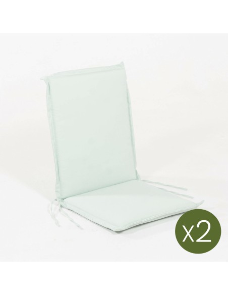 Coussin de position pour chaise de jardin standard en teck vert pastel - Pack 2 unites