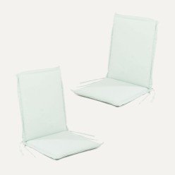 Almofada de posicão de cadeira de jardim em teca padrão verde pastel - Pack 2 unidades 2