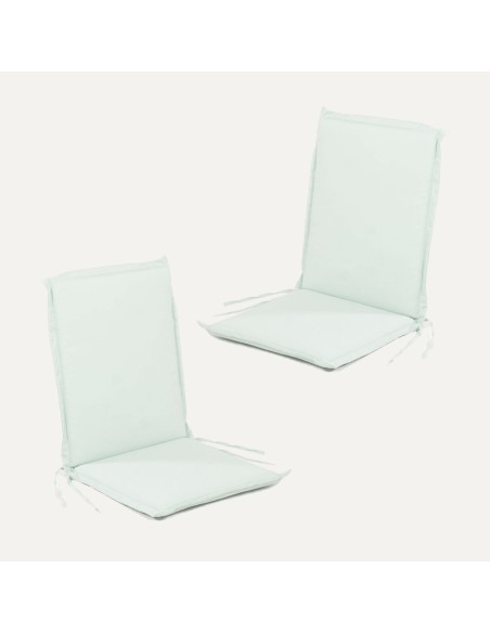 Coussin de position pour chaise de jardin standard en teck vert pastel - Pack 2 unites