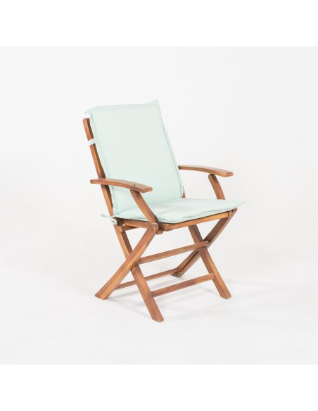 Coussin de position pour chaise de jardin standard en teck vert pastel - Pack 2 unites