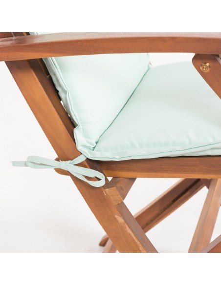 Coussin de position pour chaise de jardin standard en teck vert pastel - Pack 2 unites
