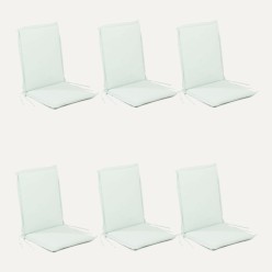 Almofada de posicão de cadeira de jardim em teca padrão verde pastel - Pack 6 unidades 2