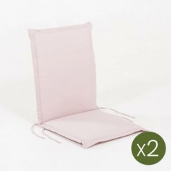 Almofada de posição de cadeira de jardim de teca padrão rosa - Pack 2 unidades