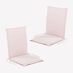 Almofada de posicão de cadeira de jardim de teca padrão rosa - Pack 2 unidades 2
