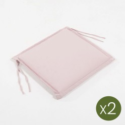 Almofada de assento de cadeira de jardim de teca padrão rosa - Pack 2 unidades