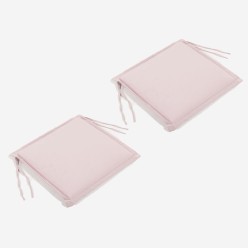 Almofada de assento de cadeira de jardim de teca padrão rosa - Pack 2 unidades 2