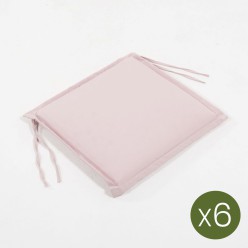 Cojin asiento silla teca para jardin estandar rosa - Pack 6 unidades