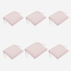 Cojin asiento silla teca para jardin estandar rosa - Pack 6 unidades 2
