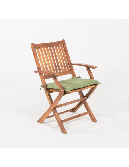 Cojin para silla de teca de jardin olefin verde