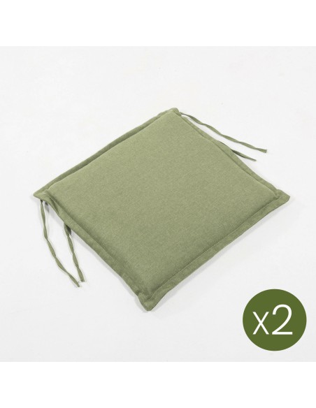 Cojin para silla de teca de jardin olefin verde - Pack 2 unidades