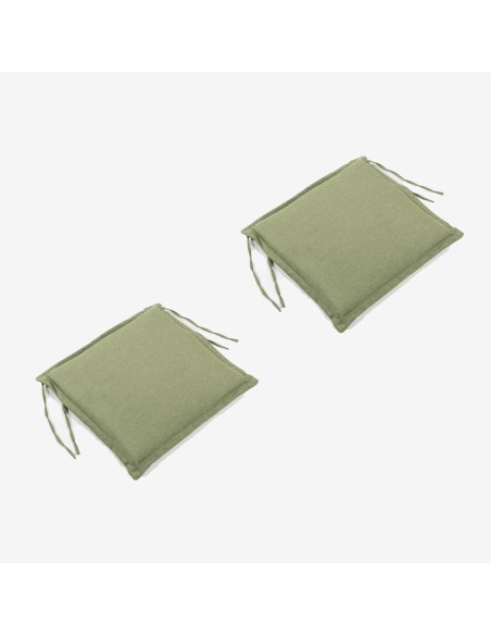 Cojin para silla de teca de jardin olefin verde - Pack 2 unidades