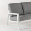 Conjunto de sofás de jardim, sofá de 3 lugares + 2 poltronas + mesa de centro, alumínio reforçado branco e almofadas cinza
