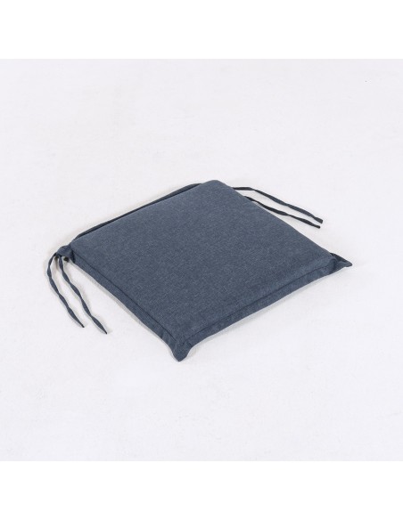 Cojin asiento silla teca para jardin olefin azul