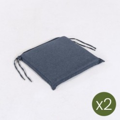 Almofada de teca para assento de cadeira para olefina de jardim azul -Pack 2 unidades