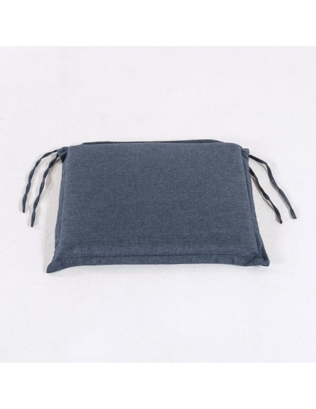 Almofada de assento de cadeira de teca para olefina azul de jardim - pack de 2 unidades