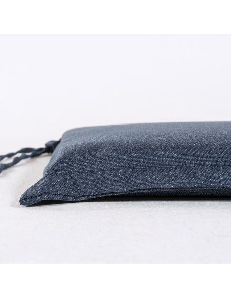 Almofada de assento de cadeira de teca para olefina azul de jardim - pack de 2 unidades