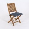 Coussin d'assise de chaise en teck pour jardin bleu oléfine- Pack 2 unités