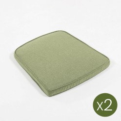Coussin de jardin incurve en olefine verte - Pack 2 unites
